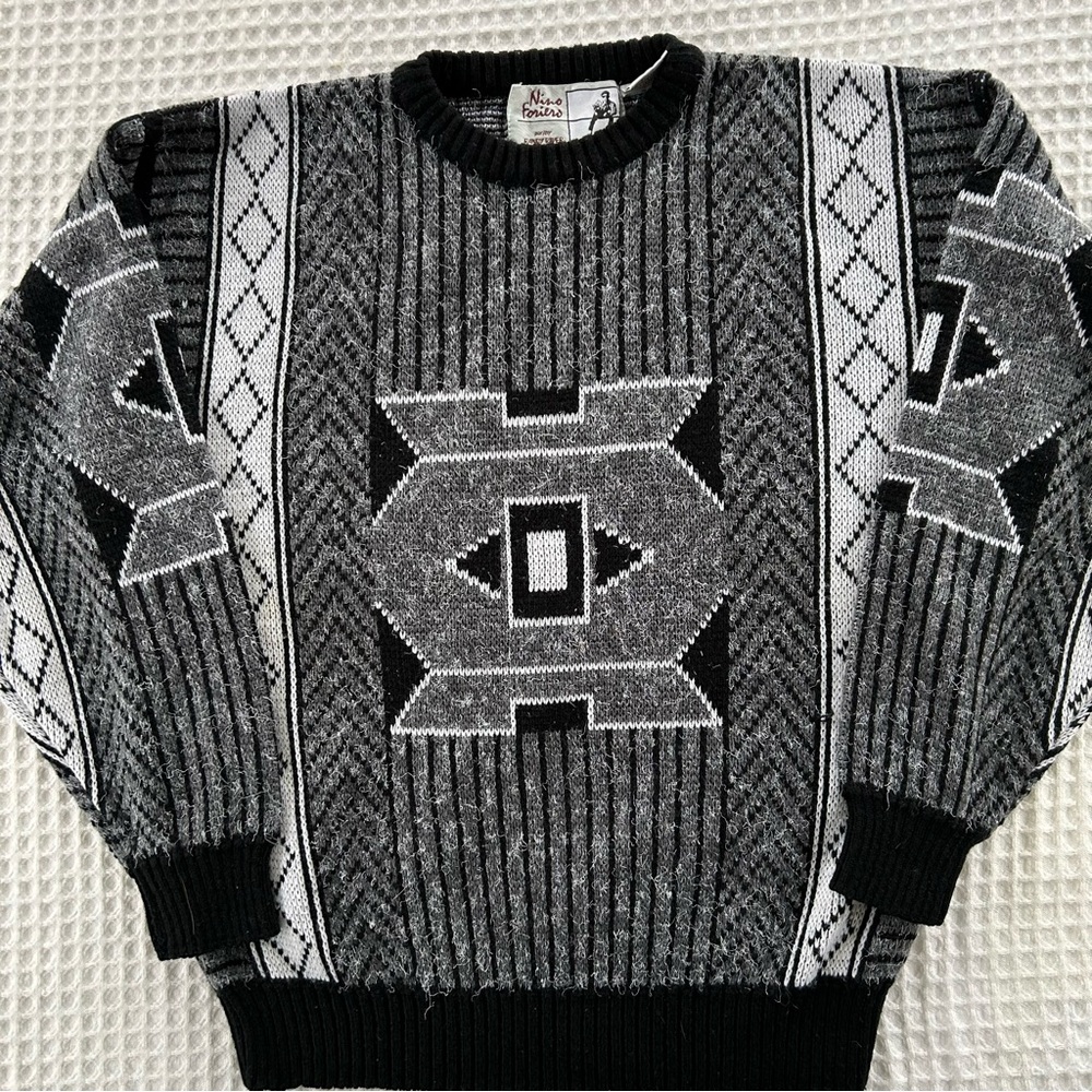Vintage 90s Southwestern Aztec Eclectic Grandpa  Dad Sweater Crewneck Pullover